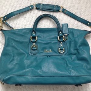Gorgeous teal leather COACH Ashley Purse.